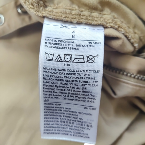 GAP High Rise Pleated Chinos with Belt Women's Size 4 Pleated Front Tan - Picture 5 of 10